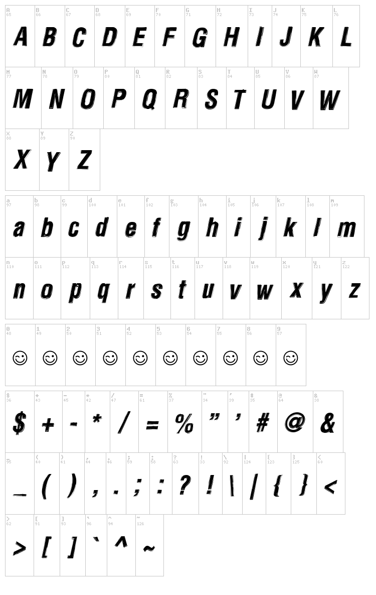 Newside FP font map